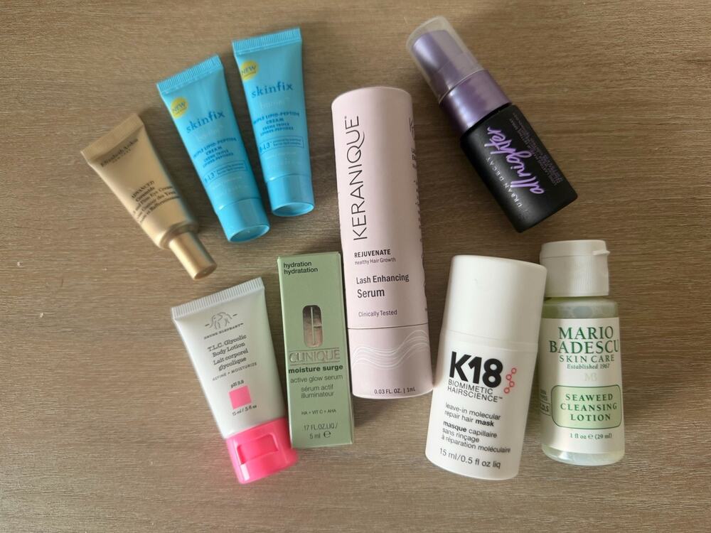 Luxury Beauty & Hair Care Sample Bundle K18 Keranique Skinfix Clinique 9 Pc